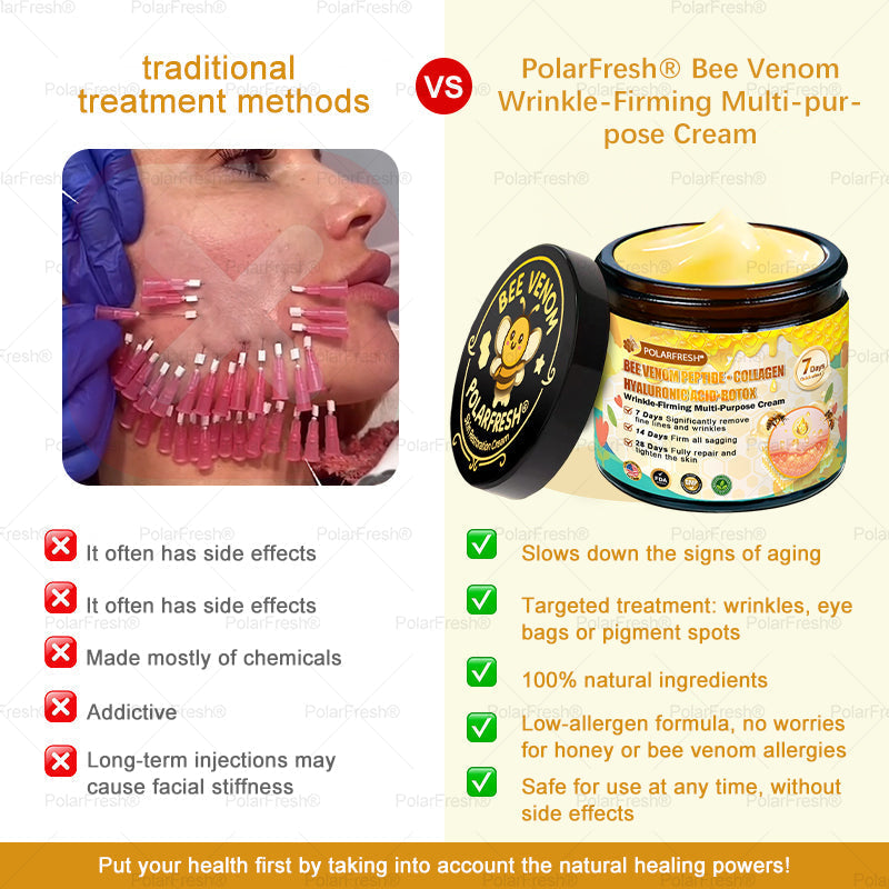🗽Made & Shipped from USA | Clinically Proven: PolarFresh® Bee Venom Comprehensive Cream with bee venom peptides, botulinum toxin, hyaluronic acid, and collagen💧. Targets wrinkles, fine lines, sagging, stretch marks, dark spots and more
