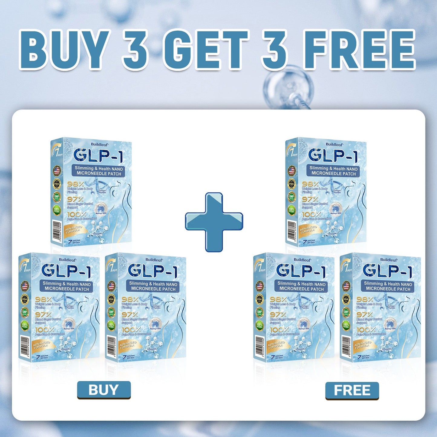 C US 🏥FDA Store | 𝐵uil𝗱𝐿ea𝐟® 𝑺𝑀𝗚T-𝑮𝐋𝑃-1 𝐒limming & 𝐻ealth 𝑁ano 𝑀icroneedle 𝑃atch with Collagen & Matrixyl 3000 丨Obesity,Cardiovascular Diseas, Diabetes, Sleep Apnea, Joint Problems and More