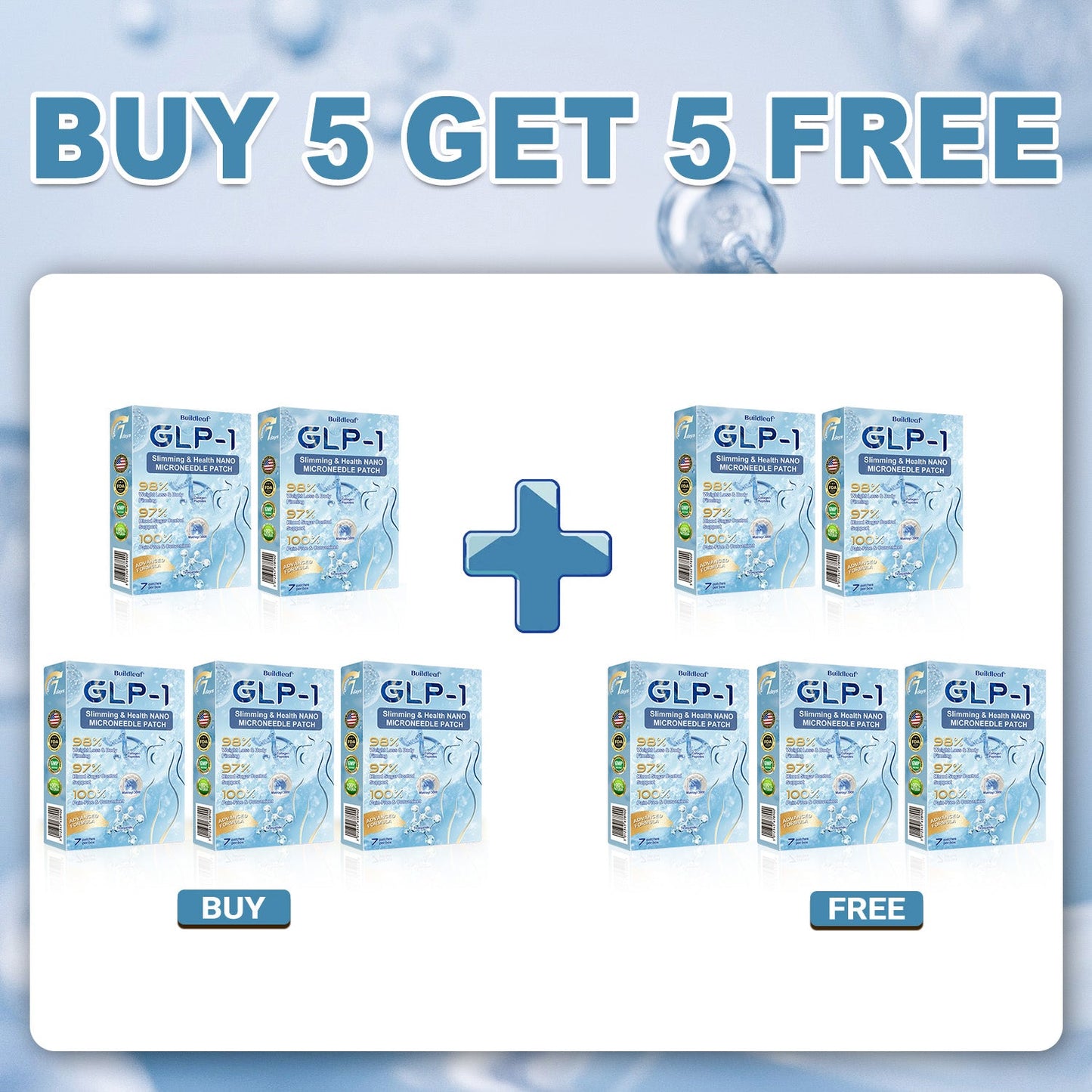 C US 🏥FDA Store | 𝐵uil𝗱𝐿ea𝐟® 𝑺𝑀𝗚T-𝑮𝐋𝑃-1 𝐒limming & 𝐻ealth 𝑁ano 𝑀icroneedle 𝑃atch with Collagen & Matrixyl 3000 丨Obesity,Cardiovascular Diseas, Diabetes, Sleep Apnea, Joint Problems and More